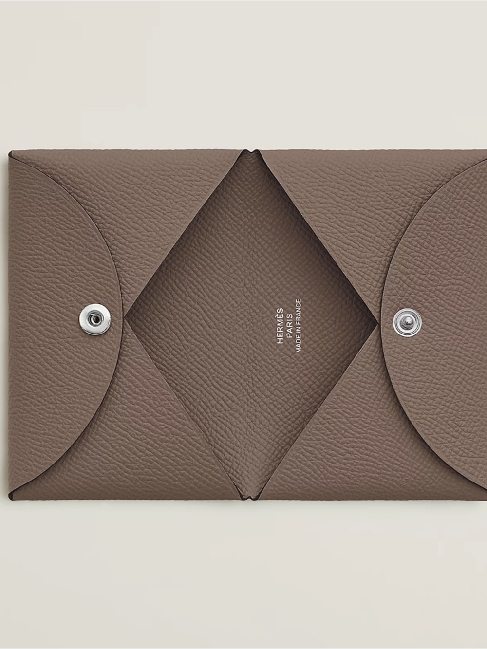 Hermes Etoupe Calvi Card Holder